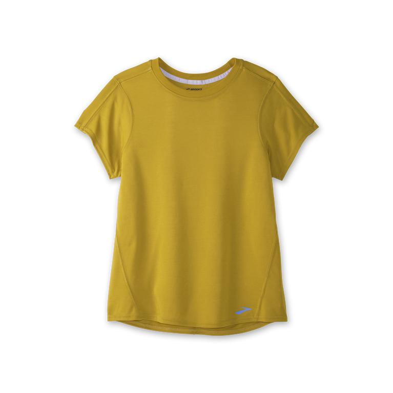 Brooks Distance Women's Short Sleeve Running Shirt - Golden Hour (18630-BDXK)